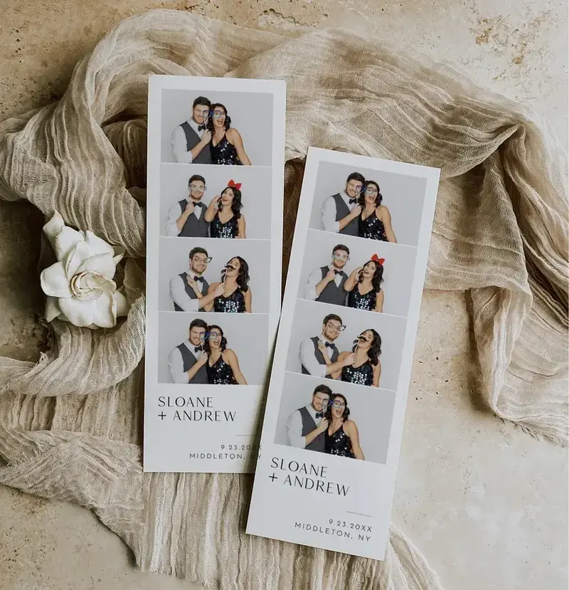 Wedding photo booth print delivered to guests
