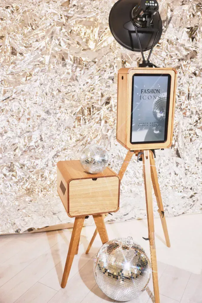 Retro photo booth rental — vintage camera booth for luxury weddings